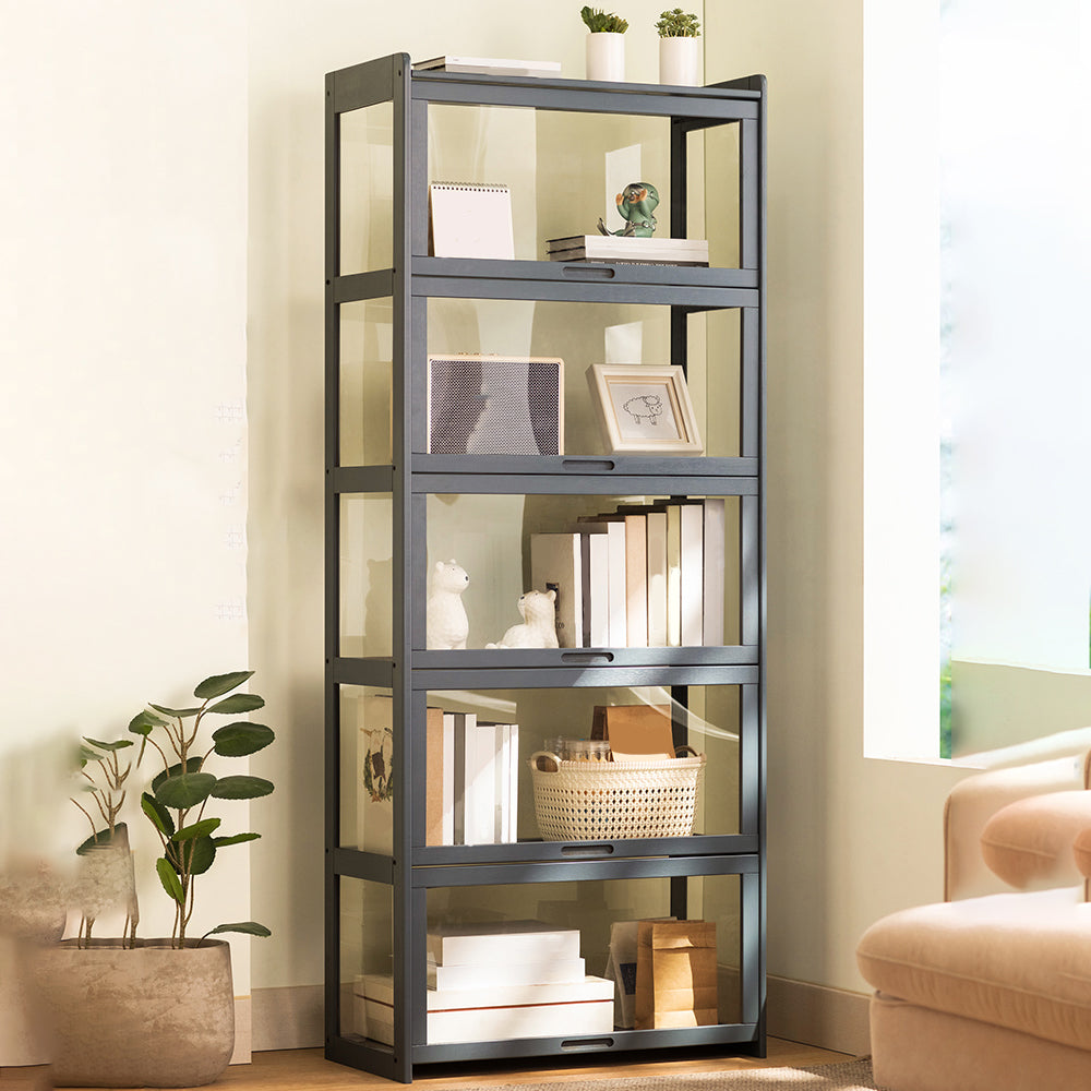 27.6" W Rectangle Accent Cabinet, Contemporary Chest in Natural/Gray Clearhalo 'Cabinets & Chests' 'cabinets_chests' 'furn' 'furn_cabinets_chests' 'Furniture' 'Living Room Furniture' 7172241