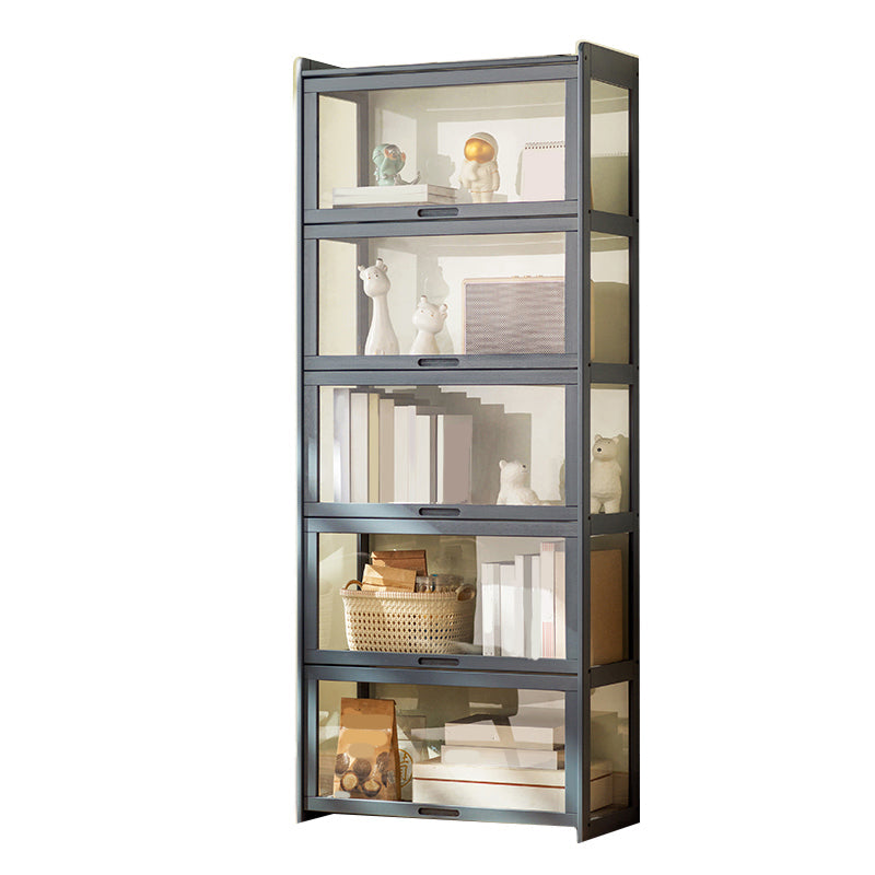 27.6" W Rectangle Accent Cabinet, Contemporary Chest in Natural/Gray 27.6"L x 13.8"W x 66.9"H Grey Clearhalo 'Cabinets & Chests' 'cabinets_chests' 'furn' 'furn_cabinets_chests' 'Furniture' 'Living Room Furniture' 7172244