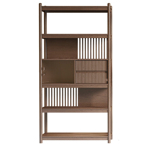 Rectangular Wood Cabinet, Mid-Century Modern Glass Paned Door Storage Cabinet Clearhalo 'Cabinets & Chests' 'cabinets_chests' 'furn' 'furn_cabinets_chests' 'Furniture' 'Living Room Furniture' 7172292