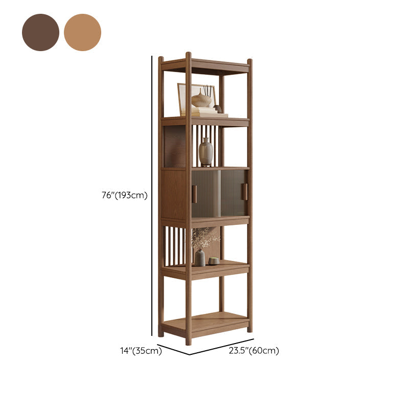 Rectangular Wood Cabinet, Mid-Century Modern Glass Paned Door Storage Cabinet Clearhalo 'Cabinets & Chests' 'cabinets_chests' 'furn' 'furn_cabinets_chests' 'Furniture' 'Living Room Furniture' 7172301