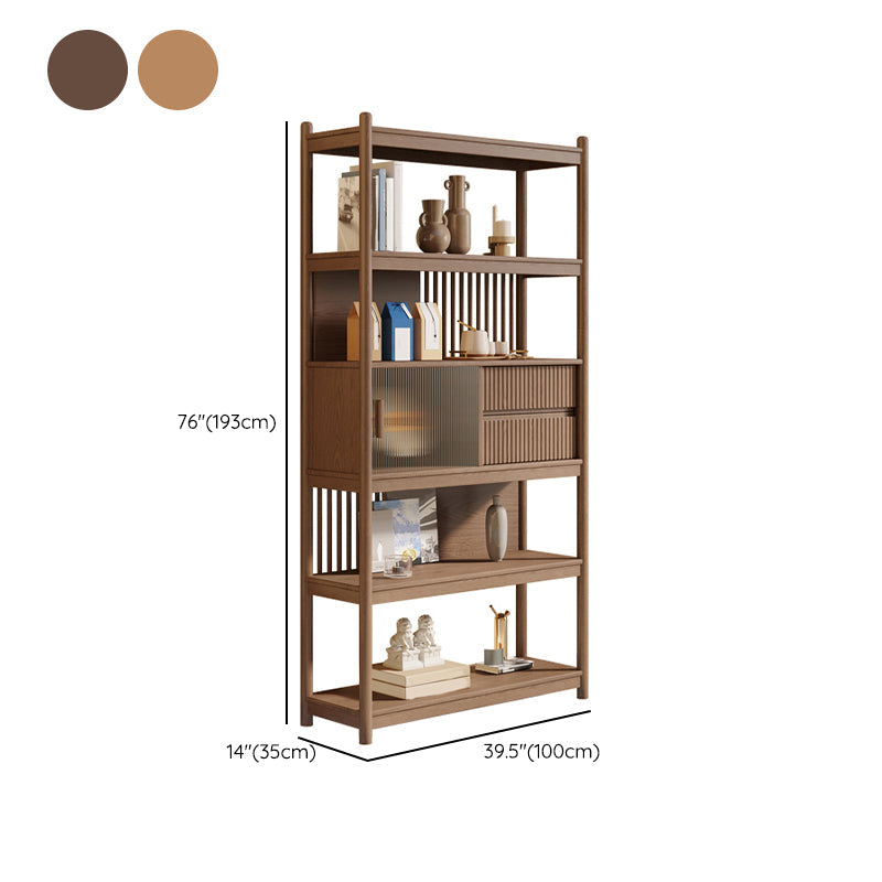 Rectangular Wood Cabinet, Mid-Century Modern Glass Paned Door Storage Cabinet Clearhalo 'Cabinets & Chests' 'cabinets_chests' 'furn' 'furn_cabinets_chests' 'Furniture' 'Living Room Furniture' 7172303