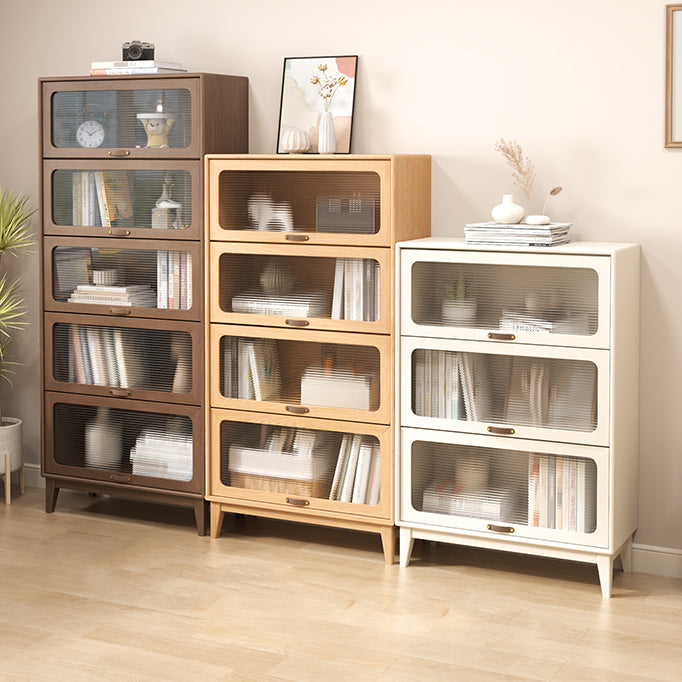 Wood Accent Cabinet, Glass Doors Storage Cabinet - Solid Wood Clearhalo 'Cabinets & Chests' 'cabinets_chests' 'furn' 'furn_cabinets_chests' 'Furniture' 'Living Room Furniture' 7172368