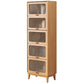 Wood Accent Cabinet, Glass Doors Storage Cabinet - Solid Wood 23.6"L x 13.8"W x 70.9"H Natural Clearhalo 'Cabinets & Chests' 'cabinets_chests' 'furn' 'furn_cabinets_chests' 'Furniture' 'Living Room Furniture' 7172389