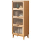 Wood Accent Cabinet, Glass Doors Storage Cabinet - Solid Wood 23.6"L x 13.8"W x 59.1"H Natural Clearhalo 'Cabinets & Chests' 'cabinets_chests' 'furn' 'furn_cabinets_chests' 'Furniture' 'Living Room Furniture' 7172392