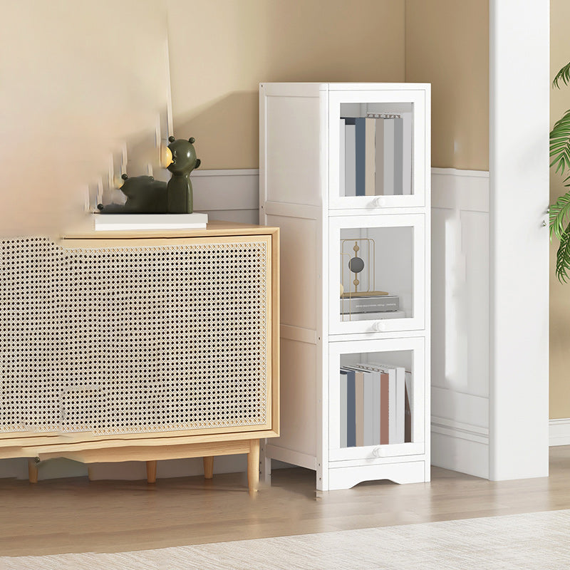 Modern Rectangle Accent Cabinet Rectangle Wood Cabinet with Doors 12"L x 12"W x 41"H Clearhalo 'Cabinets & Chests' 'cabinets_chests' 'furn' 'furn_cabinets_chests' 'Furniture' 'Living Room Furniture' 7172466