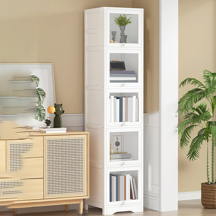 Modern Rectangle Accent Cabinet Rectangle Wood Cabinet with Doors 16"L x 12"W x 67"H Clearhalo 'Cabinets & Chests' 'cabinets_chests' 'furn' 'furn_cabinets_chests' 'Furniture' 'Living Room Furniture' 7172475
