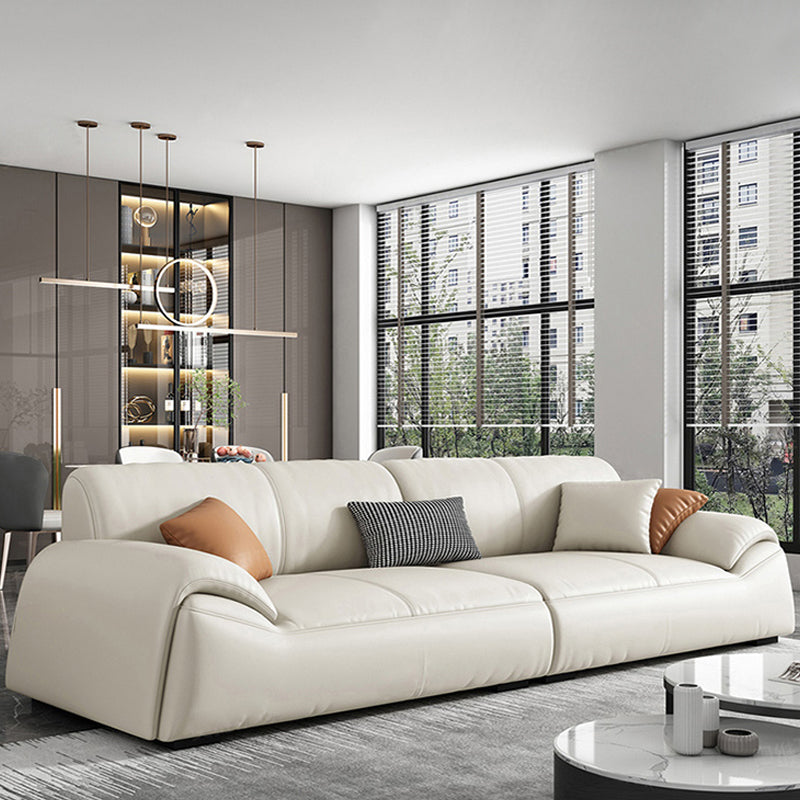 Glam Leather Sofa with Bolster Pillows Seating for Living Room Clearhalo 'furn' 'furn_sofas' 'Furniture' 'Living Room Furniture' 'Sofa' 'sofas' 7172529