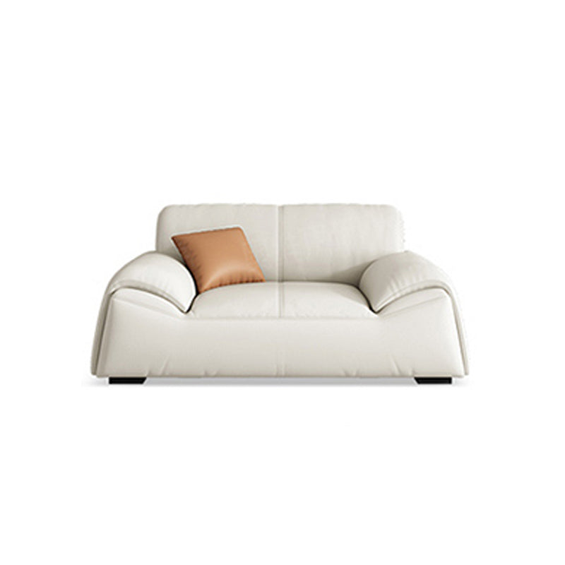 Glam Leather Sofa with Bolster Pillows Seating for Living Room 53"L x 37"W x 20"H Nappa Clearhalo 'furn' 'furn_sofas' 'Furniture' 'Living Room Furniture' 'Sofa' 'sofas' 7172530