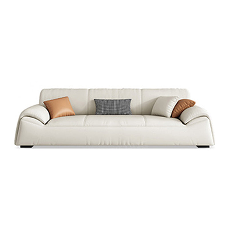 Glam Leather Sofa with Bolster Pillows Seating for Living Room 83"L x 37"W x 20"H Nappa Clearhalo 'furn' 'furn_sofas' 'Furniture' 'Living Room Furniture' 'Sofa' 'sofas' 7172533