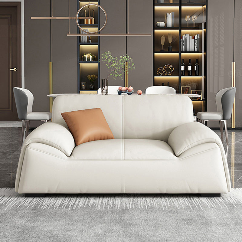 Glam Leather Sofa with Bolster Pillows Seating for Living Room Clearhalo 'furn' 'furn_sofas' 'Furniture' 'Living Room Furniture' 'Sofa' 'sofas' 7172536