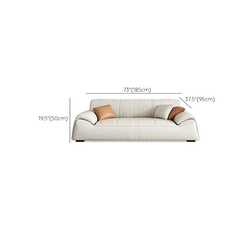 Glam Leather Sofa with Bolster Pillows Seating for Living Room Clearhalo 'furn' 'furn_sofas' 'Furniture' 'Living Room Furniture' 'Sofa' 'sofas' 7172545