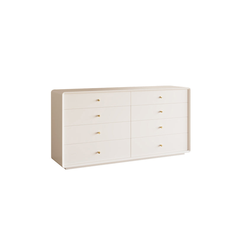 Modern Standard Storage Cabinet White Wood Side Cabinet with Drawers 63"L x 16"W x 33"H Ivory Clearhalo 'Cabinets & Chests' 'cabinets_chests' 'furn' 'furn_cabinets_chests' 'Furniture' 'Living Room Furniture' 7172558