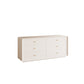 Modern Standard Storage Cabinet White Wood Side Cabinet with Drawers 63"L x 16"W x 27.5"H Ivory Clearhalo 'Cabinets & Chests' 'cabinets_chests' 'furn' 'furn_cabinets_chests' 'Furniture' 'Living Room Furniture' 7172560
