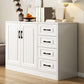 White Accent Cabinet Standard Rectangle Side Cabinet with Doors 35.5"L x 15"W x 29"H 2 Clearhalo 'Cabinets & Chests' 'cabinets_chests' 'furn' 'furn_cabinets_chests' 'Furniture' 'Living Room Furniture' 7172623