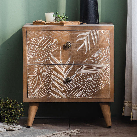 Solid Wood Side Cabinet Stain Resistant Distressed Wood Accent Cabinet 18.9"L x 15.7"W x 21.7"H