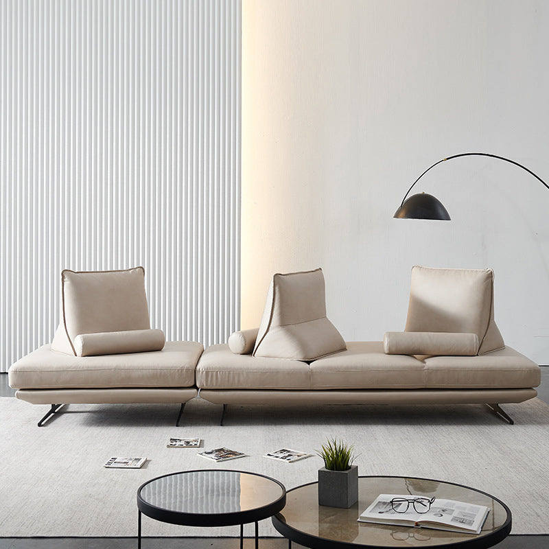 Modernistic Sofa with Bolster Pillows Armless Settee for Living Room Clearhalo 'furn' 'furn_sofas' 'Furniture' 'Living Room Furniture' 'Sofa' 'sofas' 7172725