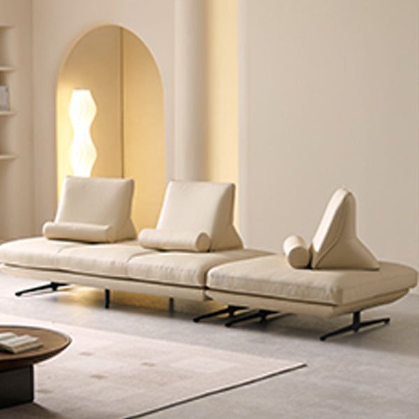 Modernistic Sofa with Bolster Pillows Armless Settee for Living Room Clearhalo 'furn' 'furn_sofas' 'Furniture' 'Living Room Furniture' 'Sofa' 'sofas' 7172730