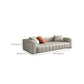 Modernistic Sofa Faux Leather Tufted Off-White Convertible Sofa for Living Room
