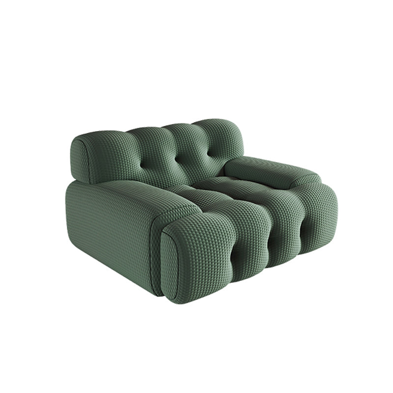 Modernistic Biscuit Back Sofa Tuxedo Arm Loveseat for Bonus Room