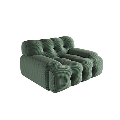 Modernistic Biscuit Back Sofa Tuxedo Arm Loveseat for Bonus Room