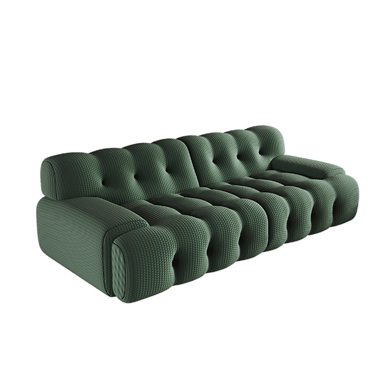 Modernistic Biscuit Back Sofa Tuxedo Arm Loveseat for Bonus Room