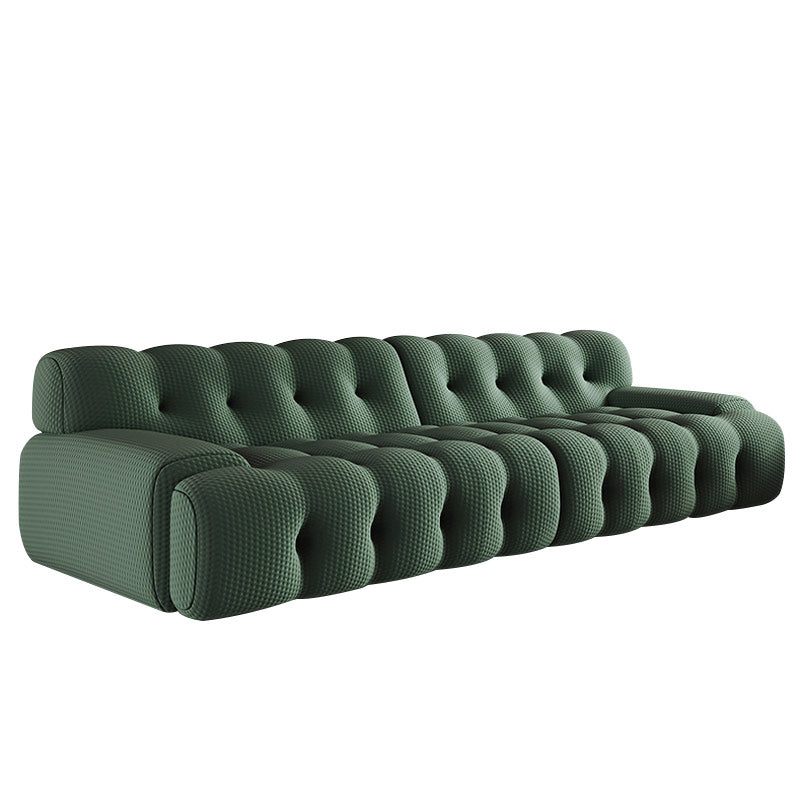 Modernistic Biscuit Back Sofa Tuxedo Arm Loveseat for Bonus Room