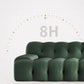 Modernistic Biscuit Back Sofa Tuxedo Arm Loveseat for Bonus Room