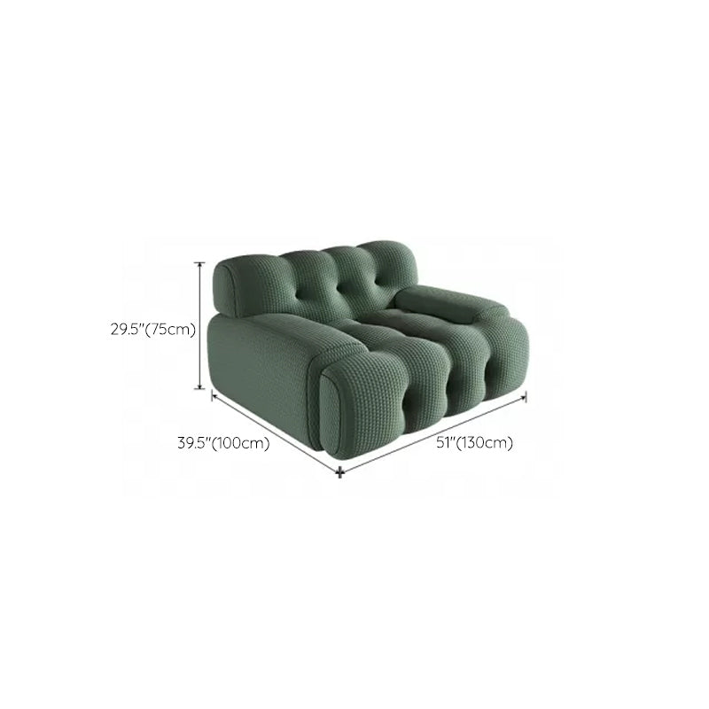 Modernistic Biscuit Back Sofa Tuxedo Arm Loveseat for Bonus Room