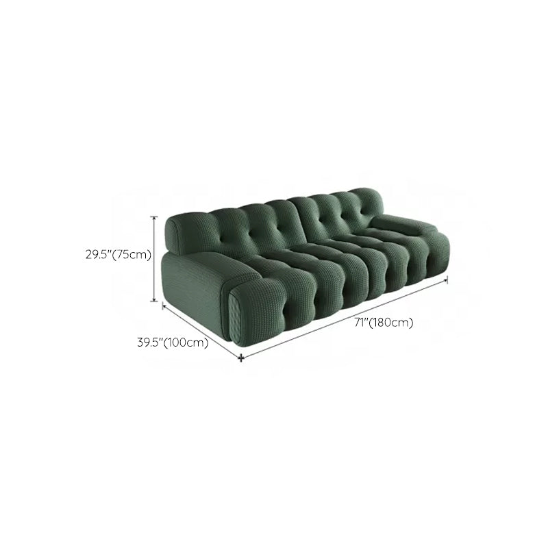 Modernistic Biscuit Back Sofa Tuxedo Arm Loveseat for Bonus Room