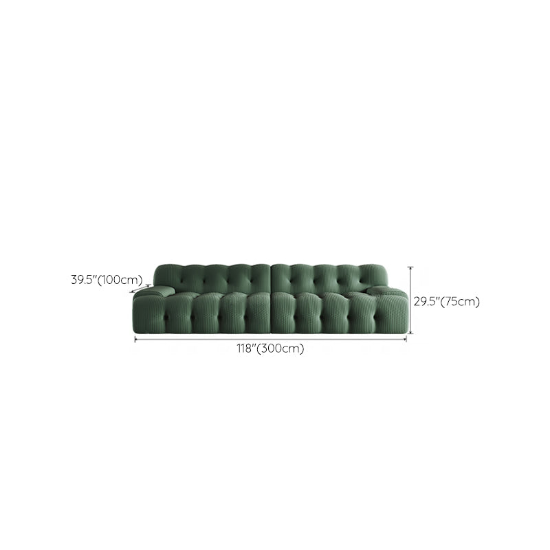 Modernistic Biscuit Back Sofa Tuxedo Arm Loveseat for Bonus Room