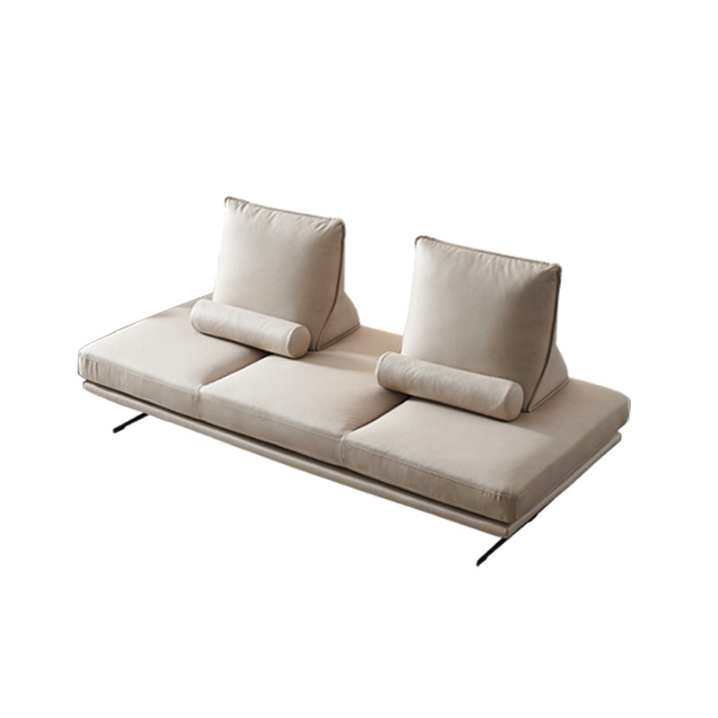Modernistic Sofa with Bolster Pillows Armless Settee for Bonus Room