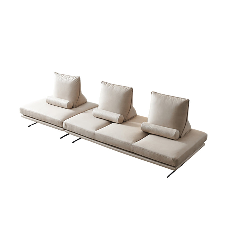 Modernistic Sofa with Bolster Pillows Armless Settee for Bonus Room