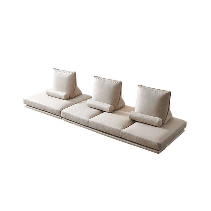 Modernistic Sofa with Bolster Pillows Armless Settee for Bonus Room