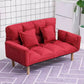 Modernistic Living Room Cotton Blend Sofa Biscuit Back Seating 46"L x 18"W x 26"H Red Cotton and Linen Clearhalo 'furn' 'furn_sofas' 'Furniture' 'Living Room Furniture' 'Sofa' 'sofas' 7172934