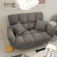 Modernistic Living Room Cotton Blend Sofa Biscuit Back Seating 50"L x 22"W x 31"H Grey Cotton and Linen Clearhalo 'furn' 'furn_sofas' 'Furniture' 'Living Room Furniture' 'Sofa' 'sofas' 7172952
