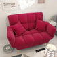Modernistic Living Room Cotton Blend Sofa Biscuit Back Seating 50"L x 22"W x 31"H Red Cotton and Linen Clearhalo 'furn' 'furn_sofas' 'Furniture' 'Living Room Furniture' 'Sofa' 'sofas' 7172953