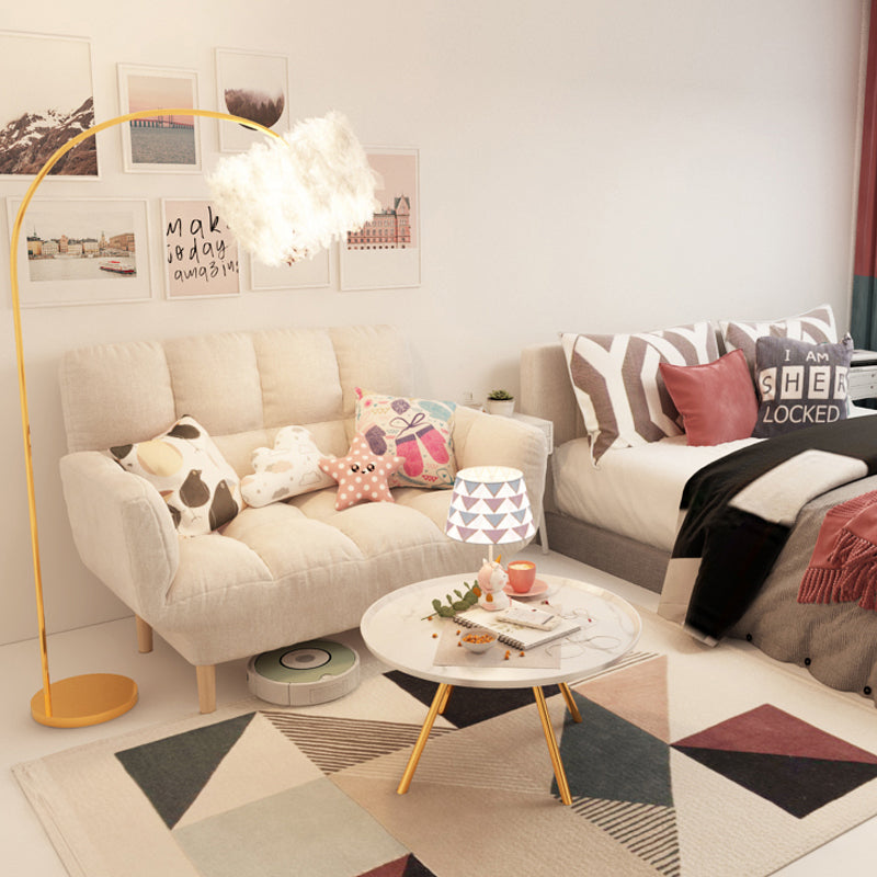 Modernistic Living Room Cotton Blend Sofa Biscuit Back Seating Clearhalo 'furn' 'furn_sofas' 'Furniture' 'Living Room Furniture' 'Sofa' 'sofas' 7172957