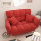 Modernistic Living Room Cotton Blend Sofa Biscuit Back Seating 50"L x 22"W x 31"H Orange Red Cotton and Linen Clearhalo 'furn' 'furn_sofas' 'Furniture' 'Living Room Furniture' 'Sofa' 'sofas' 7172959