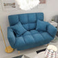 Modernistic Living Room Cotton Blend Sofa Biscuit Back Seating 50"L x 22"W x 31"H Dark Blue Cotton and Linen Clearhalo 'furn' 'furn_sofas' 'Furniture' 'Living Room Furniture' 'Sofa' 'sofas' 7172960