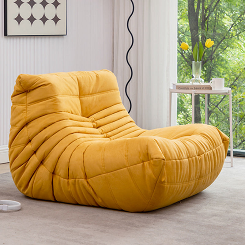 Modernistic Tufted Cushions Armless Living Room Standard Seating Yellow Suede Clearhalo 'furn' 'furn_sofas' 'Furniture' 'Living Room Furniture' 'Sofa' 'sofas' 7172968