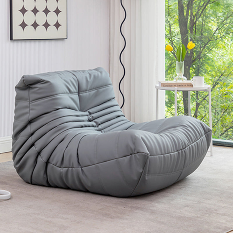 Modernistic Tufted Cushions Armless Living Room Standard Seating Grey Microfiber Leather Clearhalo 'furn' 'furn_sofas' 'Furniture' 'Living Room Furniture' 'Sofa' 'sofas' 7172974