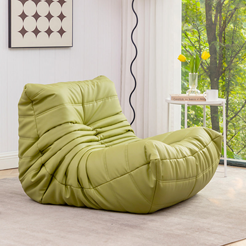 Modernistic Tufted Cushions Armless Living Room Standard Seating Green Microfiber Leather Clearhalo 'furn' 'furn_sofas' 'Furniture' 'Living Room Furniture' 'Sofa' 'sofas' 7172980