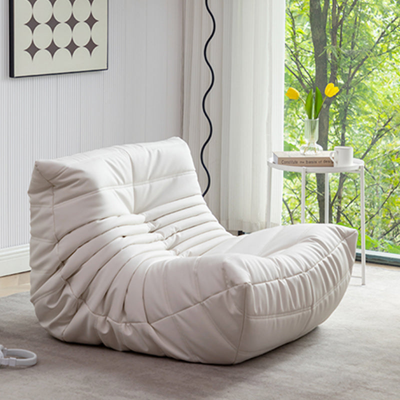 Modernistic Tufted Cushions Armless Living Room Standard Seating Apricot Microfiber Leather Clearhalo 'furn' 'furn_sofas' 'Furniture' 'Living Room Furniture' 'Sofa' 'sofas' 7172982