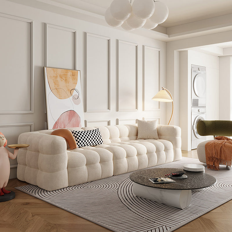 Modernistic Biscuit Back Sofa Tuxedo Arm Loveseat for Living Room