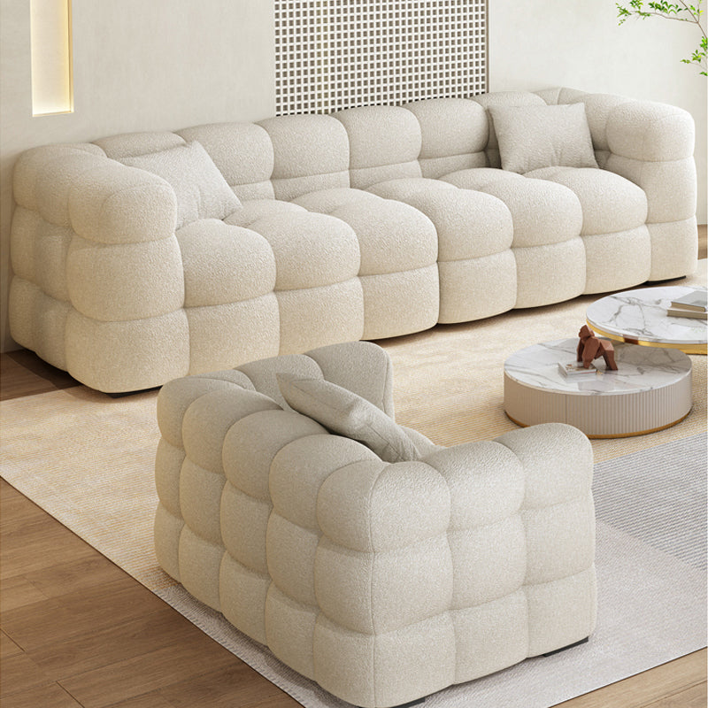 Modernistic Biscuit Back Sofa Tuxedo Arm Loveseat for Living Room