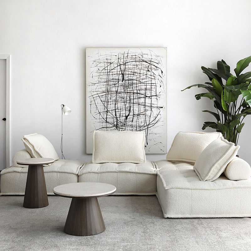 Canapé contemporain avec oreillers de soutillement et sans arme pour la salle bonus