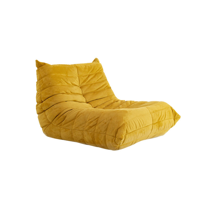 Contemporary Tufted Cushions Armless Living Room Standard Seating 34"L x 40"W x 28"H Yellow Suede Clearhalo 'furn' 'furn_sofas' 'Furniture' 'Living Room Furniture' 'Sofa' 'sofas' 7173066