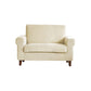 Modernistic Fabric Loveseat with Pillows and Cushion Modern Sofa for Room 38"L x 36"W x 35"H White Flannel Clearhalo 'furn' 'furn_sofas' 'Furniture' 'Living Room Furniture' 'Sofa' 'sofas' 7173100