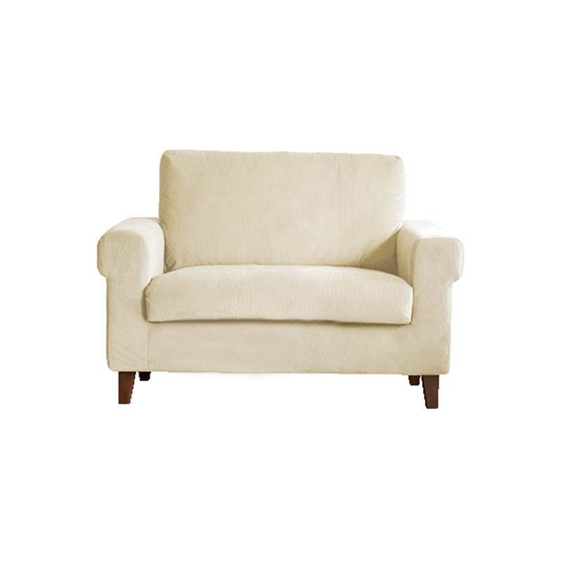 Modernistic Fabric Loveseat with Pillows and Cushion Modern Sofa for Room 38"L x 36"W x 35"H White Flannel Clearhalo 'furn' 'furn_sofas' 'Furniture' 'Living Room Furniture' 'Sofa' 'sofas' 7173100