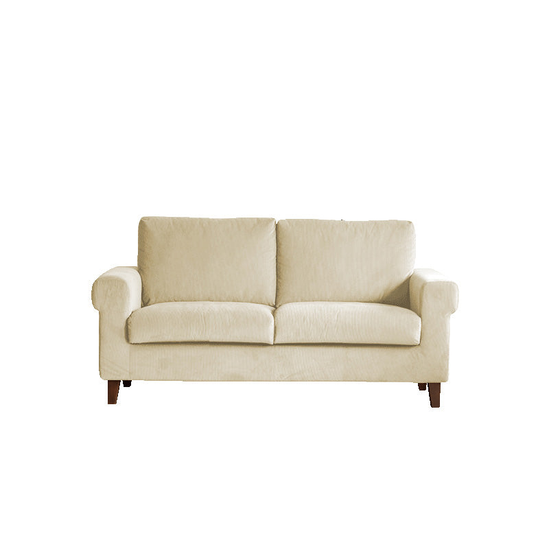 Modernistic Fabric Loveseat with Pillows and Cushion Modern Sofa for Room 71"L x 36"W x 35"H White Flannel Clearhalo 'furn' 'furn_sofas' 'Furniture' 'Living Room Furniture' 'Sofa' 'sofas' 7173101
